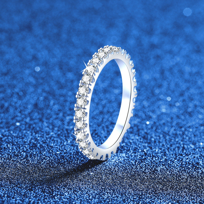 [AM]DAINTY 0.87CT FULL ETERNITY MOISSANITE RING