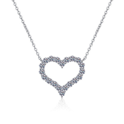 [AM]ROMANTIC HEART MOISSANITE PENDANT NECKLACE