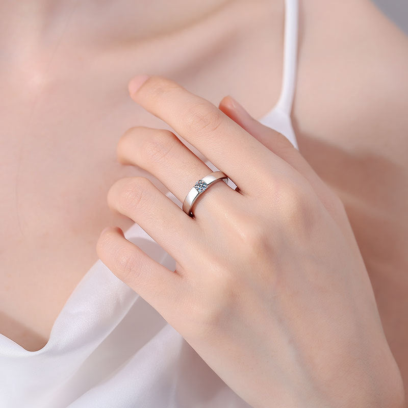 [AM]SLEEK MINIMALIST COUPLE'S MOISSANITE RING