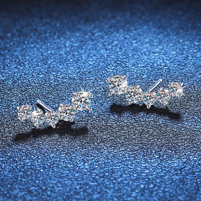 [AM]SPARKLING SMILE ARC MOISSANITE STUD EARRINGS