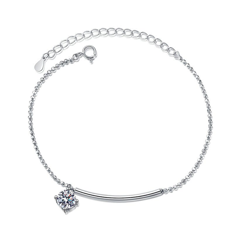[AM]ELEGANT HALF-MOON CURVE MOISSANITE BRACELET