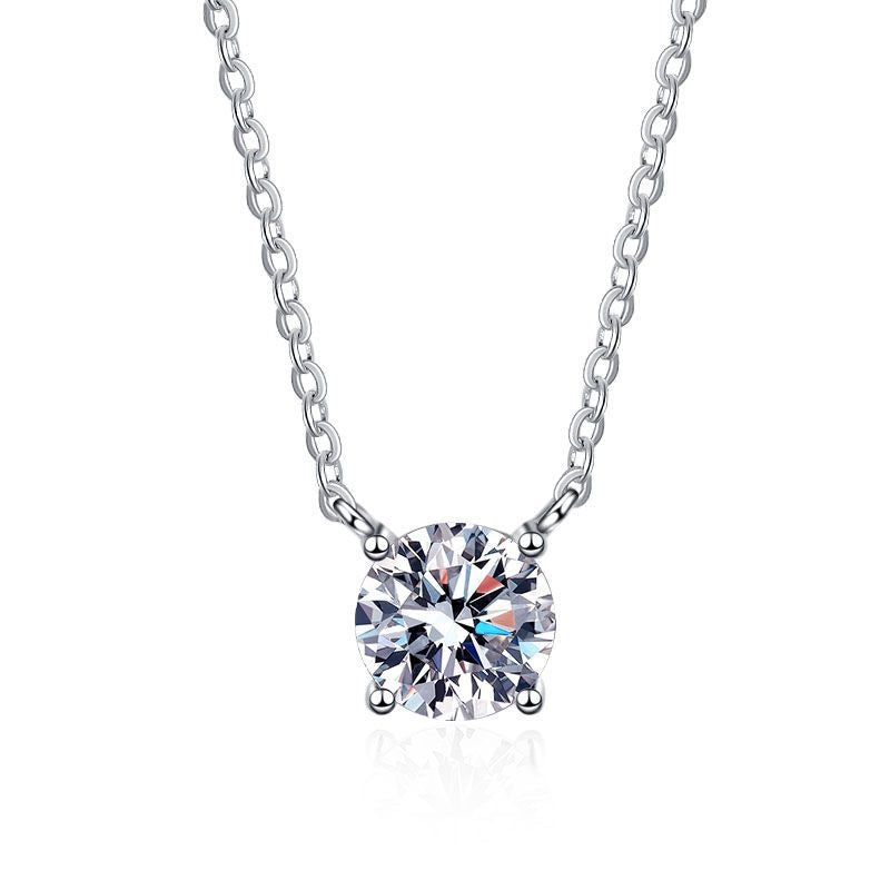 [AM]CLASSIC FOUR-PRONG SOLITAIRE MOISSANITE NECKLACE