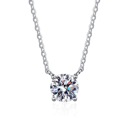 [AM]CLASSIC FOUR-PRONG SOLITAIRE MOISSANITE NECKLACE