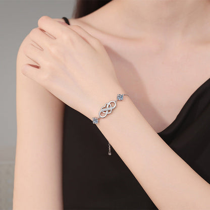 [AM]DOUBLE-STONE "LOVE LINK" MOISSANITE BRACELET