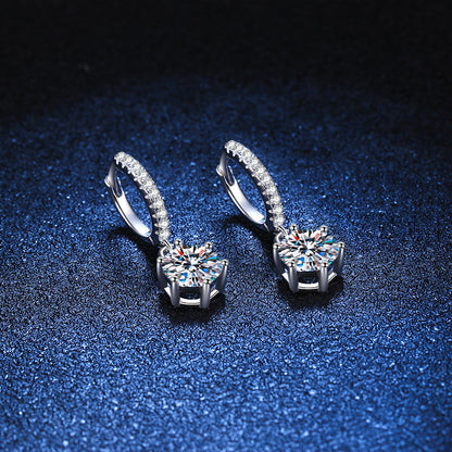 [AM]CLASSIC 6-PRONG MOISSANITE DROP EARRINGS