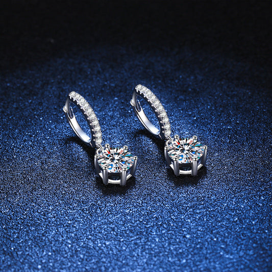 [AM]CLASSIC 6-PRONG MOISSANITE DROP EARRINGS