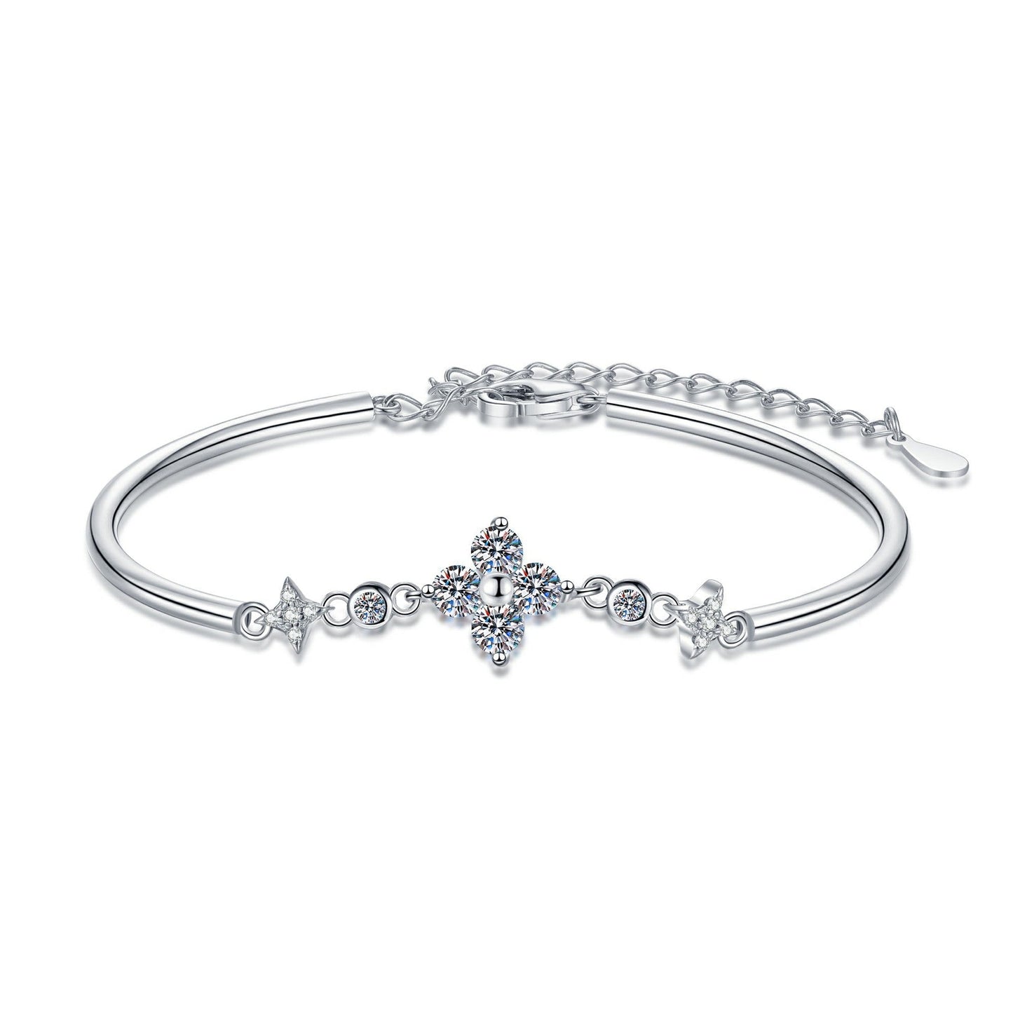 [AM]CLOVER & TWIN-STAR MOISSANITE BRACELET