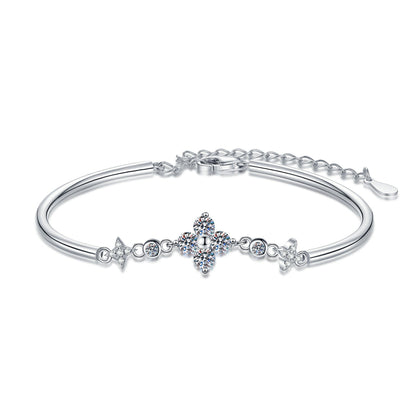 [AM]CLOVER & TWIN-STAR MOISSANITE BRACELET
