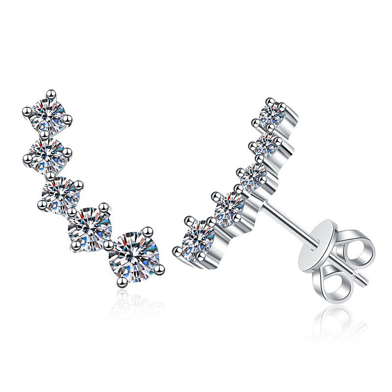 [AM]SPARKLING SMILE ARC MOISSANITE STUD EARRINGS
