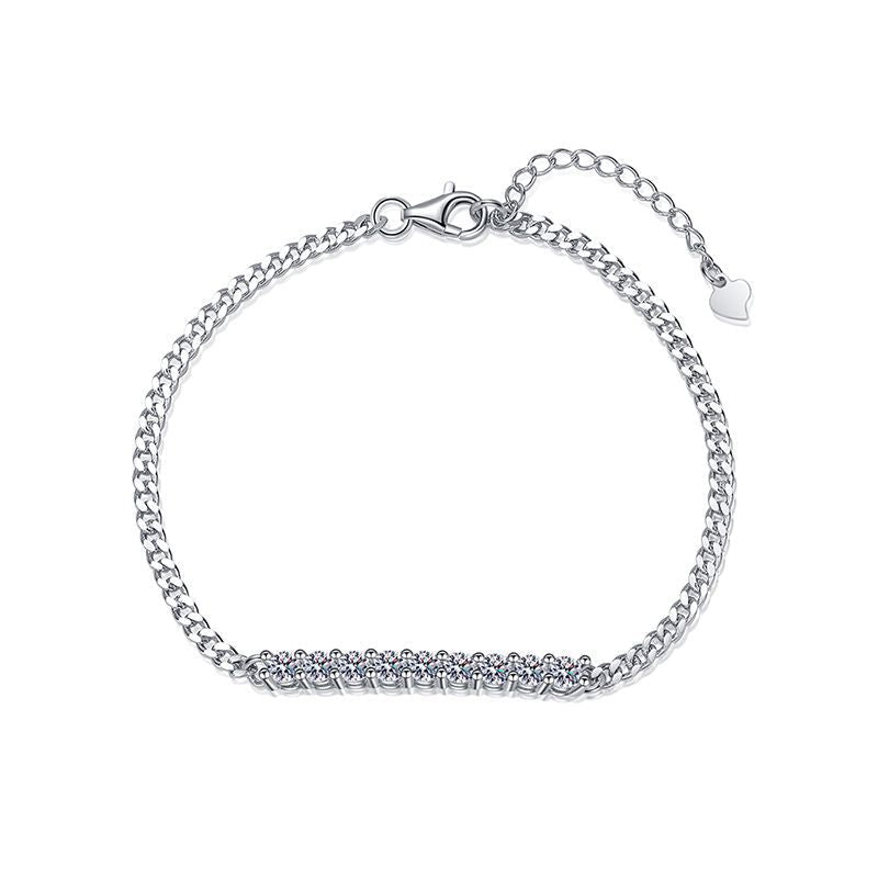 [AM]SMILING CURVE MOISSANITE BRACELET