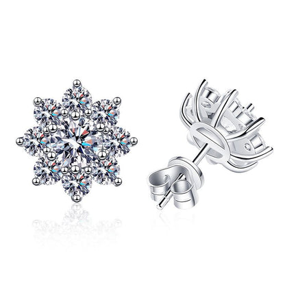 [AM]RADIANT SUNFLOWER MOISSANITE STUD EARRINGS