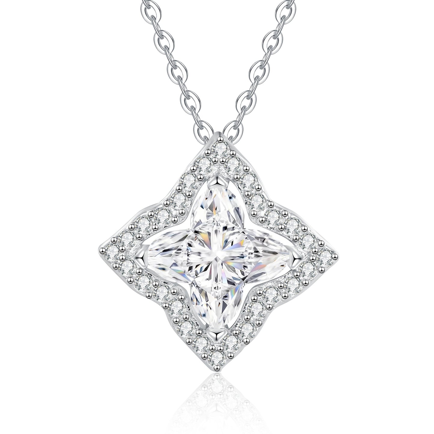 [AM]STAR-CLOVER MOISSANITE NECKLACE