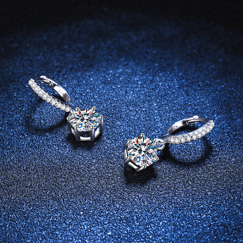[AM]CLASSIC 6-PRONG MOISSANITE DROP EARRINGS
