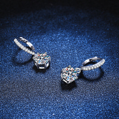 [AM]CLASSIC 6-PRONG MOISSANITE DROP EARRINGS