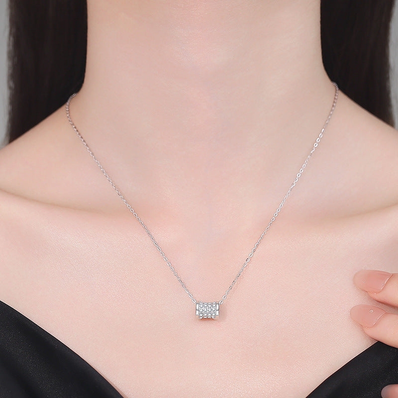 [AM]FULL-PAVE "HOURGLASS" MOISSANITE NECKLACE