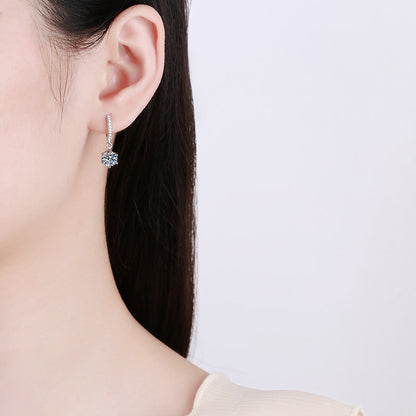 [AM]CLASSIC 6-PRONG MOISSANITE DROP EARRINGS