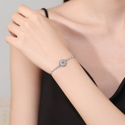 [AM]RADIANT ICY CRYSTAL SUNFLOWER MOISSANITE BRACELET