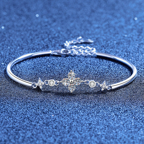 [AM]CLOVER & TWIN-STAR MOISSANITE BRACELET