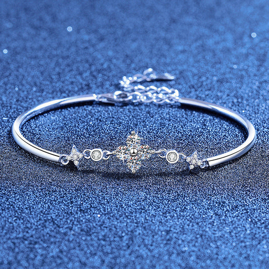 [AM]CLOVER & TWIN-STAR MOISSANITE BRACELET