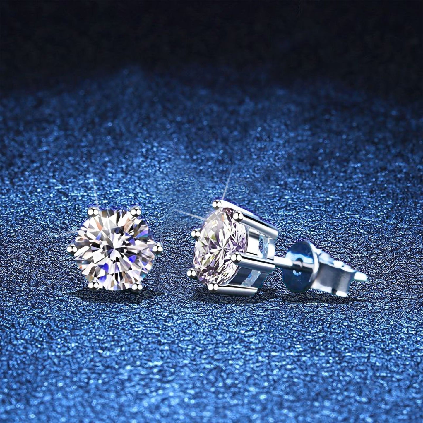 [AM]SIX-PRONG MOISSANITE EARRINGS
