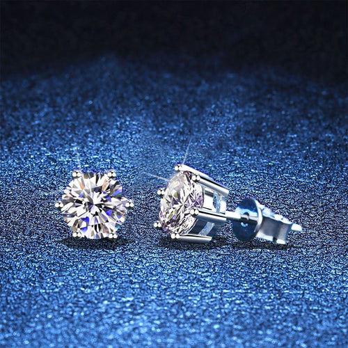 [AM]SIX-PRONG MOISSANITE EARRINGS