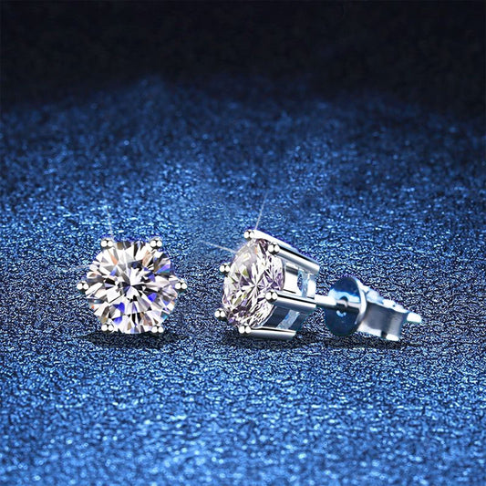 [AM]SIX-PRONG MOISSANITE EARRINGS