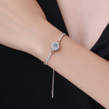 [AM]INTERLOCKING HEART & CIRCLE MOISSANITE BRACELET