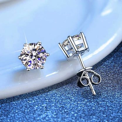 [AM]SIX-PRONG MOISSANITE EARRINGS
