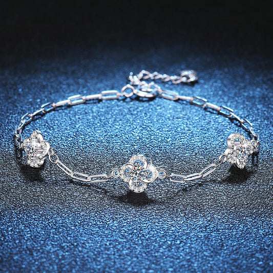 [AM]TRIPLE-CLOVER MOISSANITE BRACELET