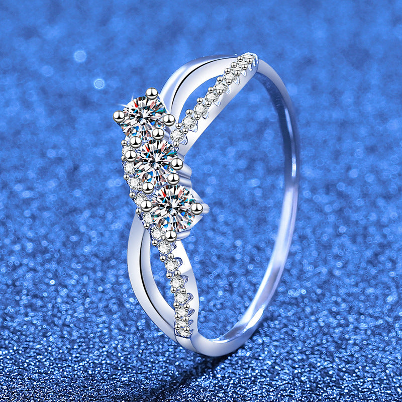 [AM]INTERTWINING LOVE MOISSANITE RING