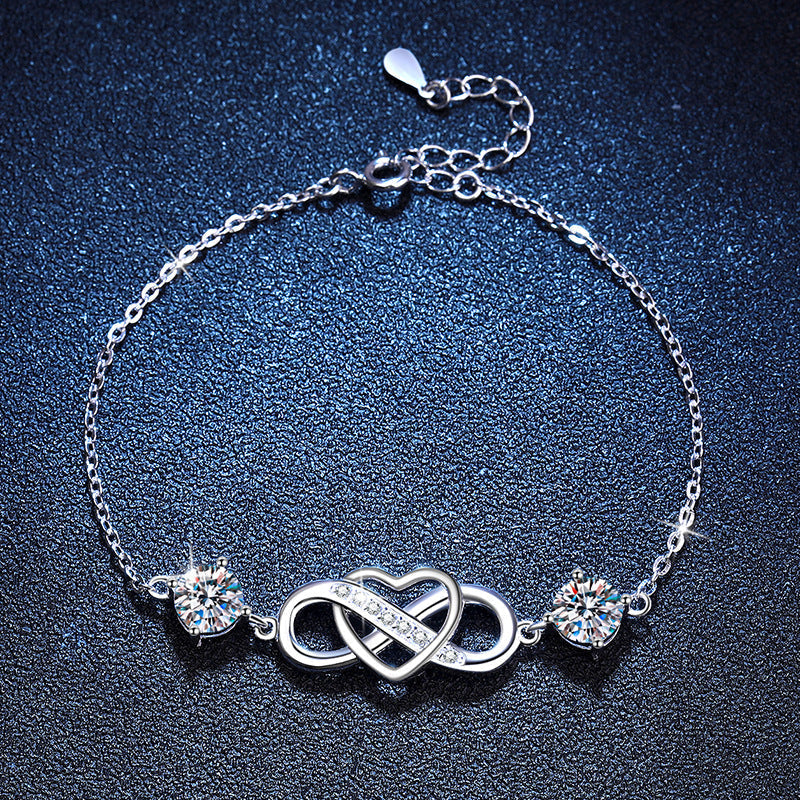 [AM]DOUBLE-STONE "LOVE LINK" MOISSANITE BRACELET