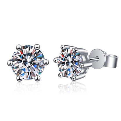 [AM]SIX-PRONG MOISSANITE EARRINGS