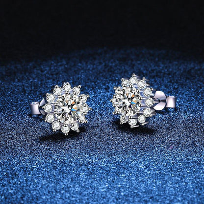 [AM]BLOOMING SUNFLOWER MOISSANITE STUD EARRINGS
