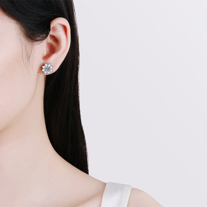 [AM]RADIANT SUNFLOWER MOISSANITE STUD EARRINGS