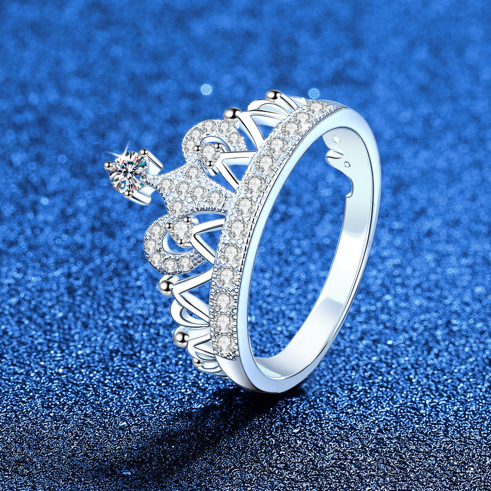 [AM]DREAMY CROWN MOISSANITE RING - 1.2CT ELEGANT PRINCESS STYLE