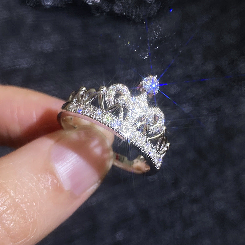 [AM]DREAMY CROWN MOISSANITE RING - 1.2CT ELEGANT PRINCESS STYLE