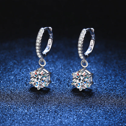 [AM]CLASSIC 6-PRONG MOISSANITE DROP EARRINGS