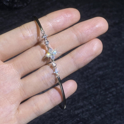 [AM]CLOVER & TWIN-STAR MOISSANITE BRACELET