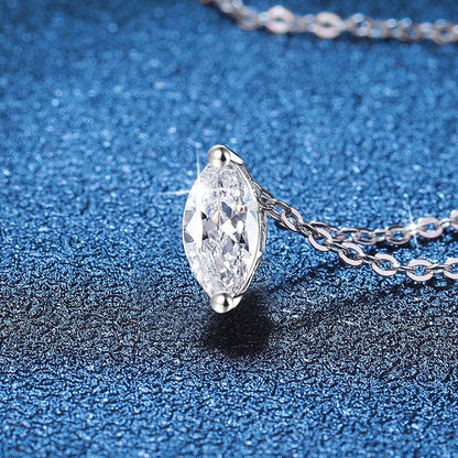 [AM]SOPHISTICATED MARQUISE-CUT MOISSANITE PENDANT NECKLACE