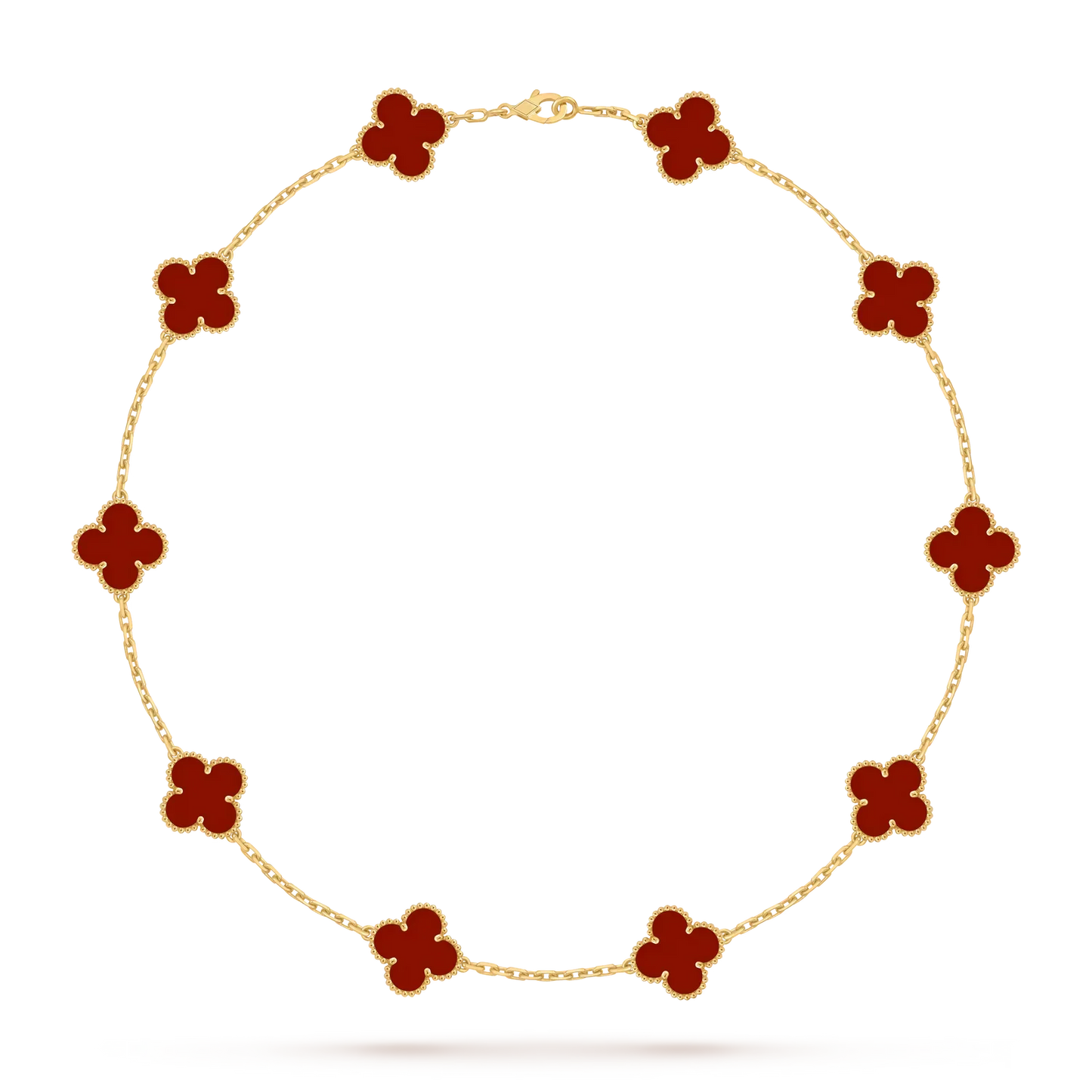 [AM]CLASSIC LUCKY 10-MOTIF CLOVER NECKLACE GOLD COLLECTION