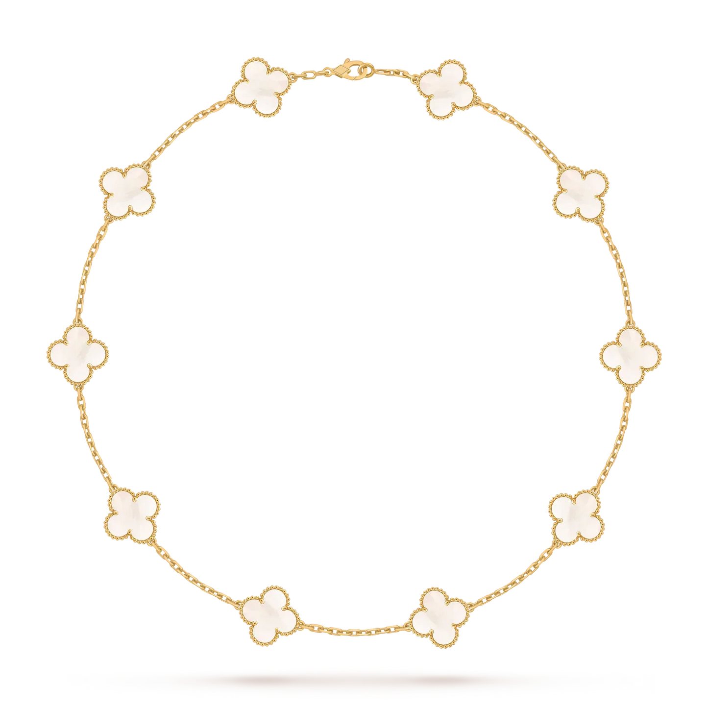 [AM]CLASSIC LUCKY 10-MOTIF CLOVER NECKLACE GOLD COLLECTION