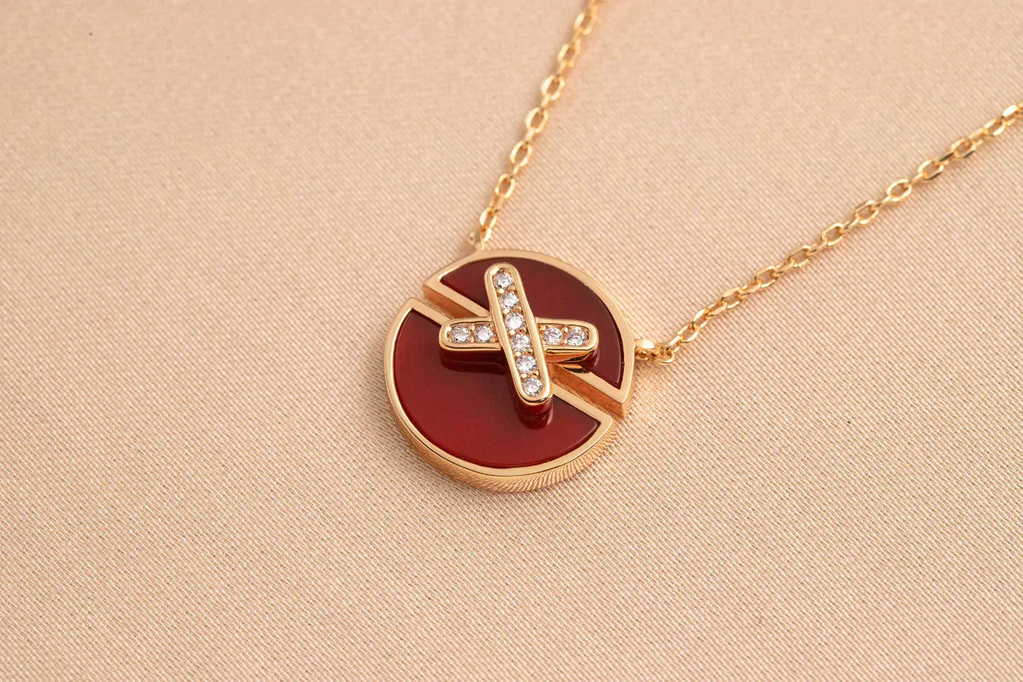 [AM]JEUX DE ROSE GOLD DIAMOND NECKLACE