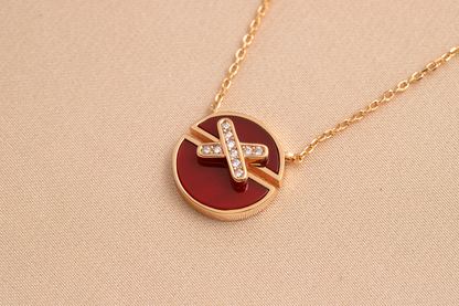 [AM]JEUX DE ROSE GOLD DIAMOND NECKLACE