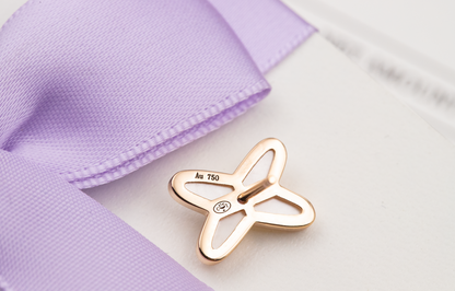 [AM]JEUX DE WHITE MOP ROSE GOLD DIAMOND EARRINGS