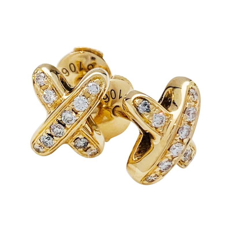 [AM]JEUX DE GOLD DIAMOND EARRINGS