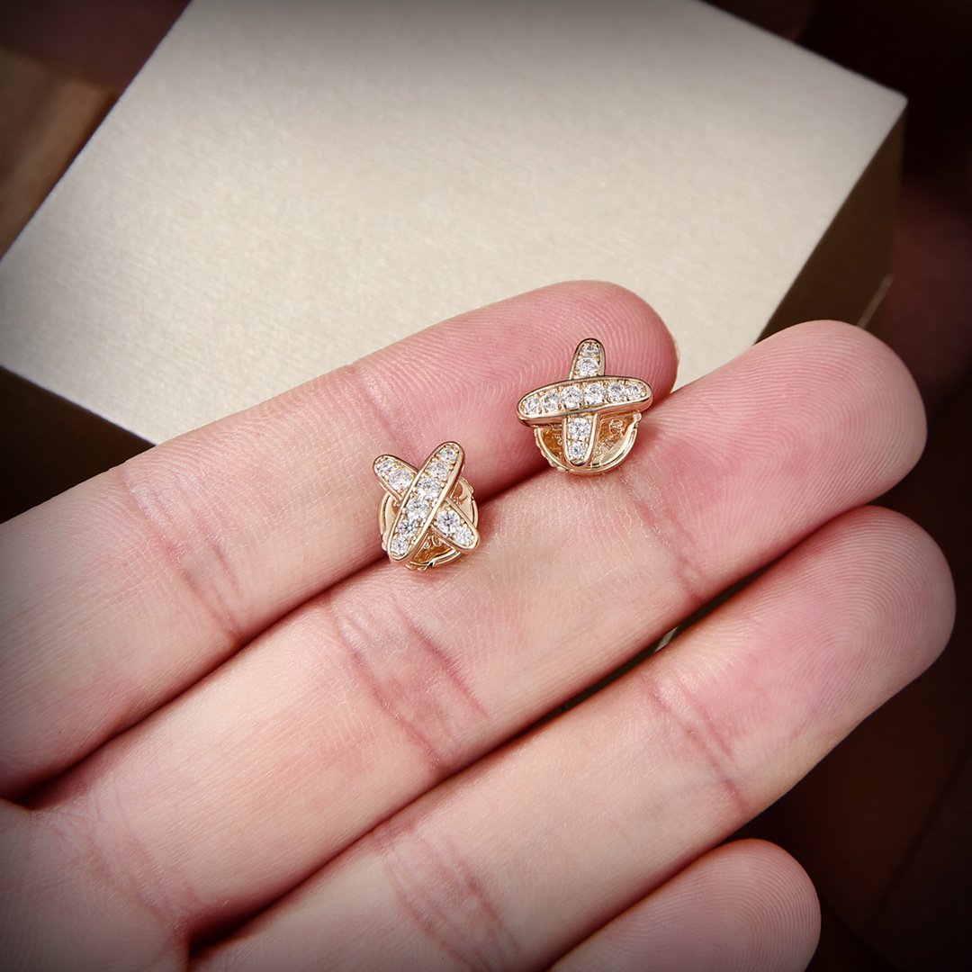 [AM]JEUX DE GOLD DIAMOND EARRINGS