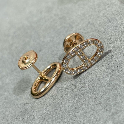[AM]HM FULL DIAMOND PIG NOSE STUD EARRINGS