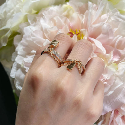 [AM]HM KELLY CLOCHETTE DOUBLE RING IN  WITH DIAMONDS