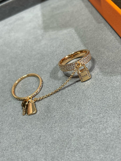 [AM]HM KELLY CLOCHETTE DOUBLE RING IN  WITH DIAMONDS