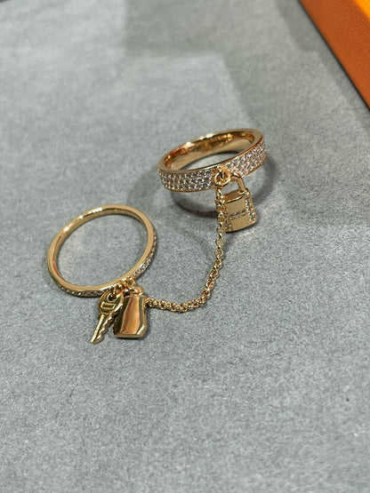 [AM]HM KELLY CLOCHETTE DOUBLE RING IN  WITH DIAMONDS